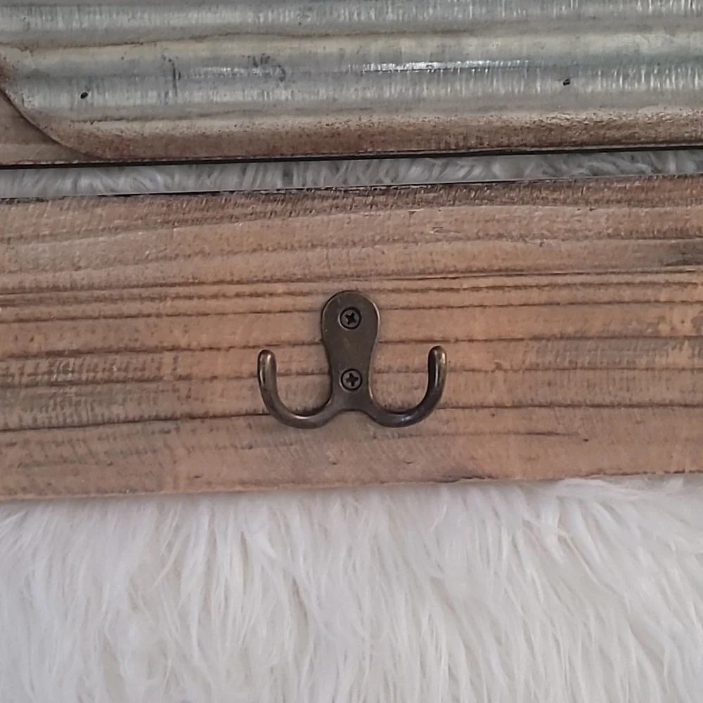 Wood Sign with Metal Whale